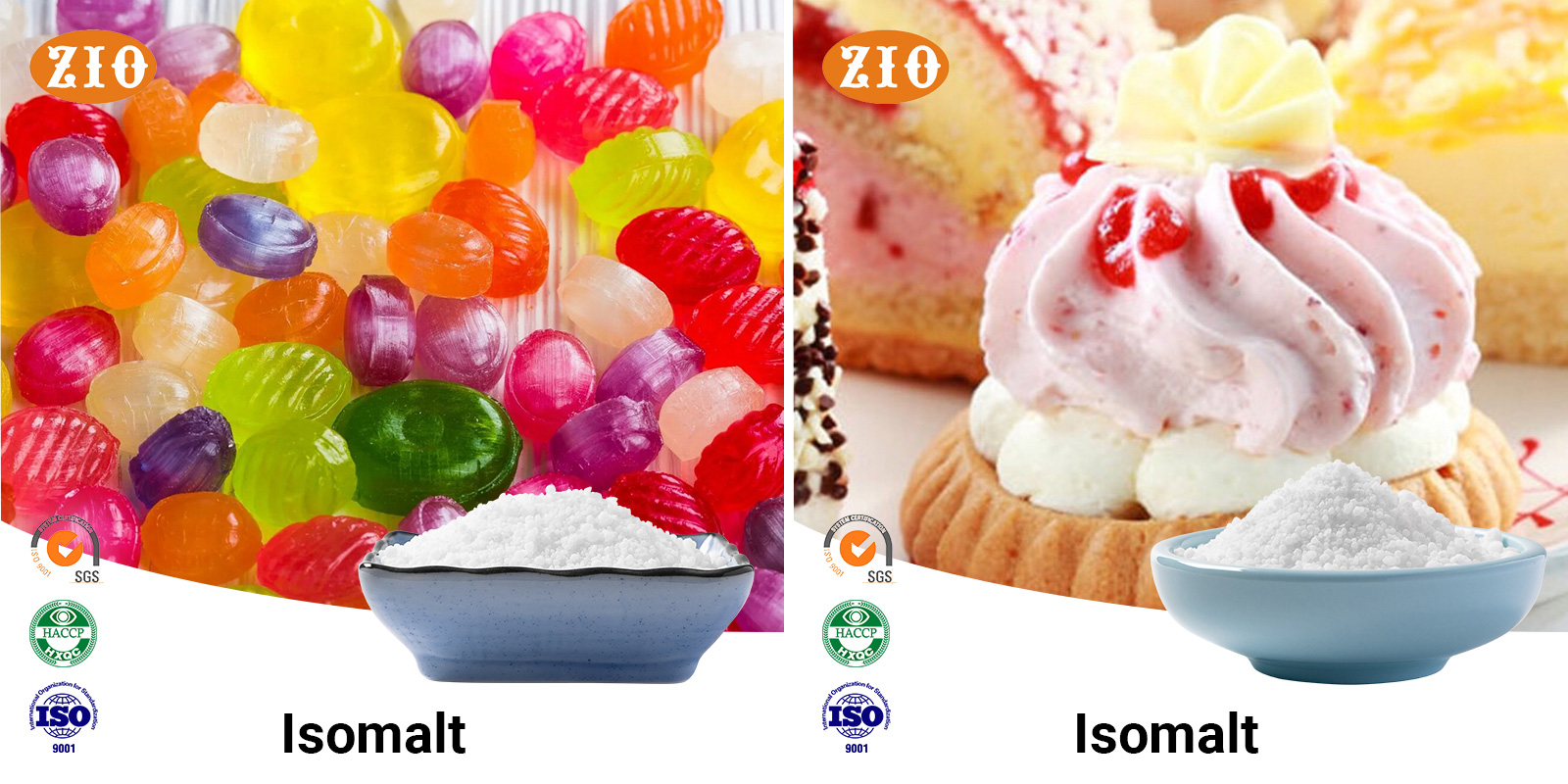 Pure white low-calorie isomalt sugar-free sweetener powder for commercial confectionery