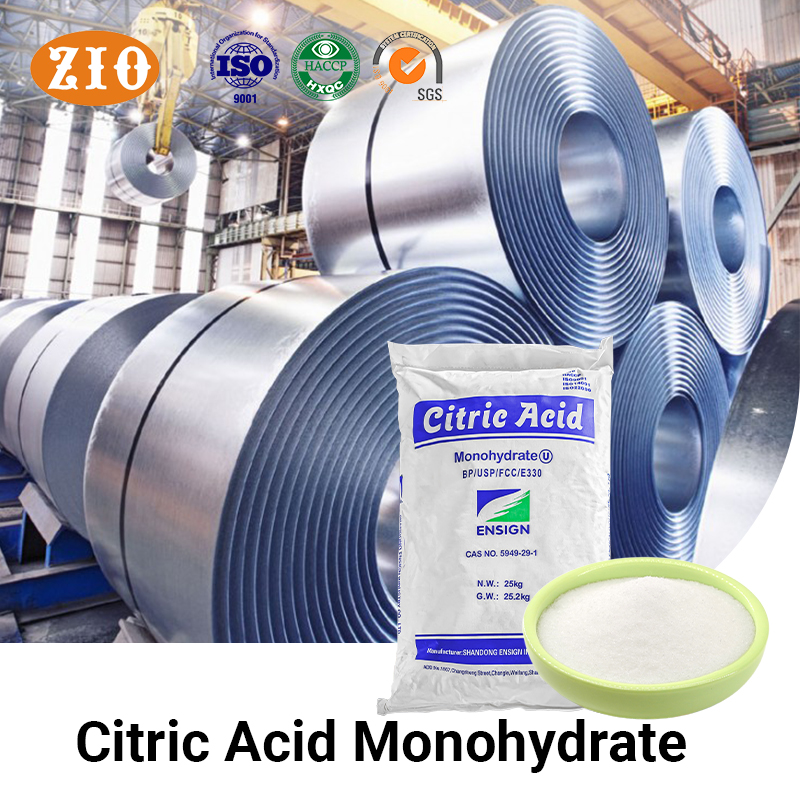 White crystalline powder of Food-Grade Citric Acid for Drinks in commercial packaging